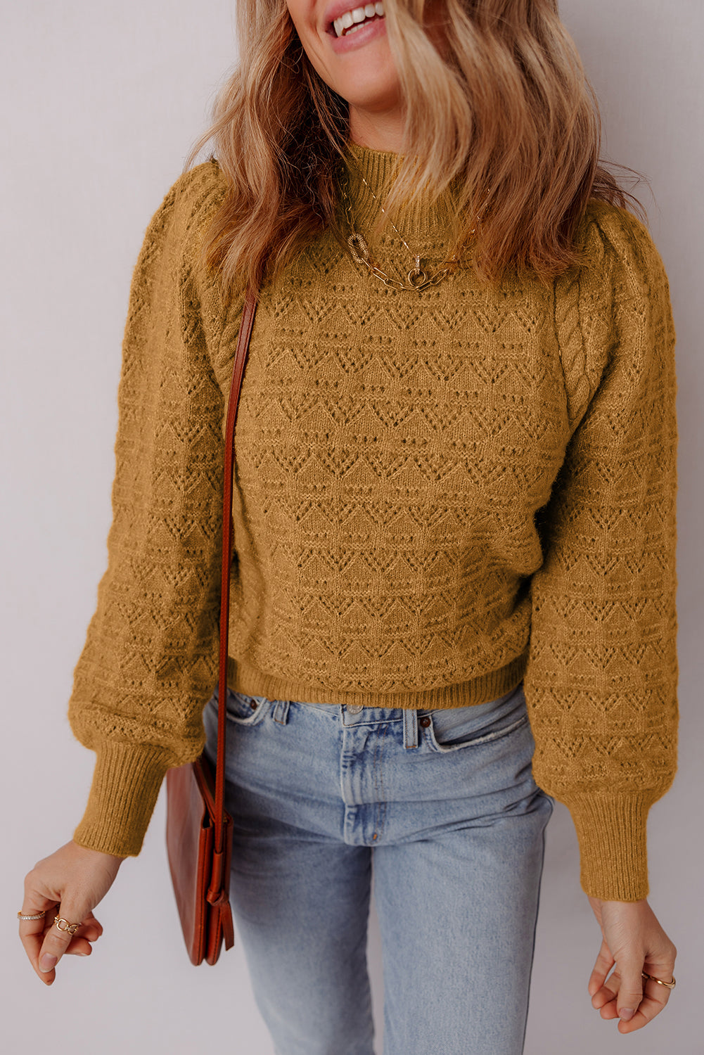 Aria Edge Balloon Sleeve Sweater LuxuryLifeWay Online Store