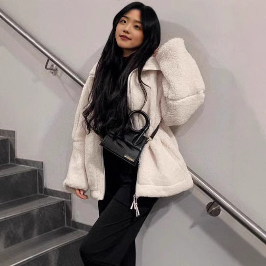 Fashion Loose Anti-cashmere Personality Casual Zip Coat CJD