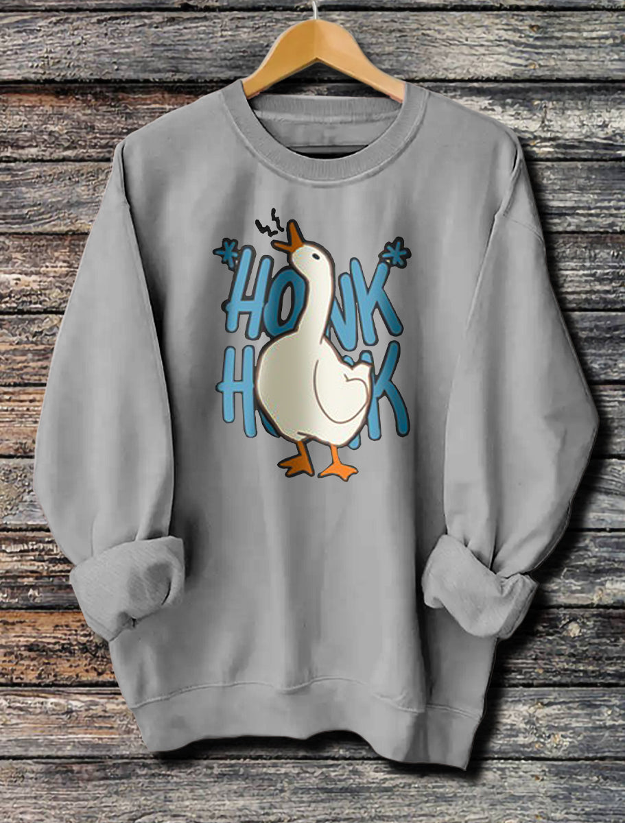 Women's Long Sleeved Honk Honk Printed Hoodie NorixaFashion.com