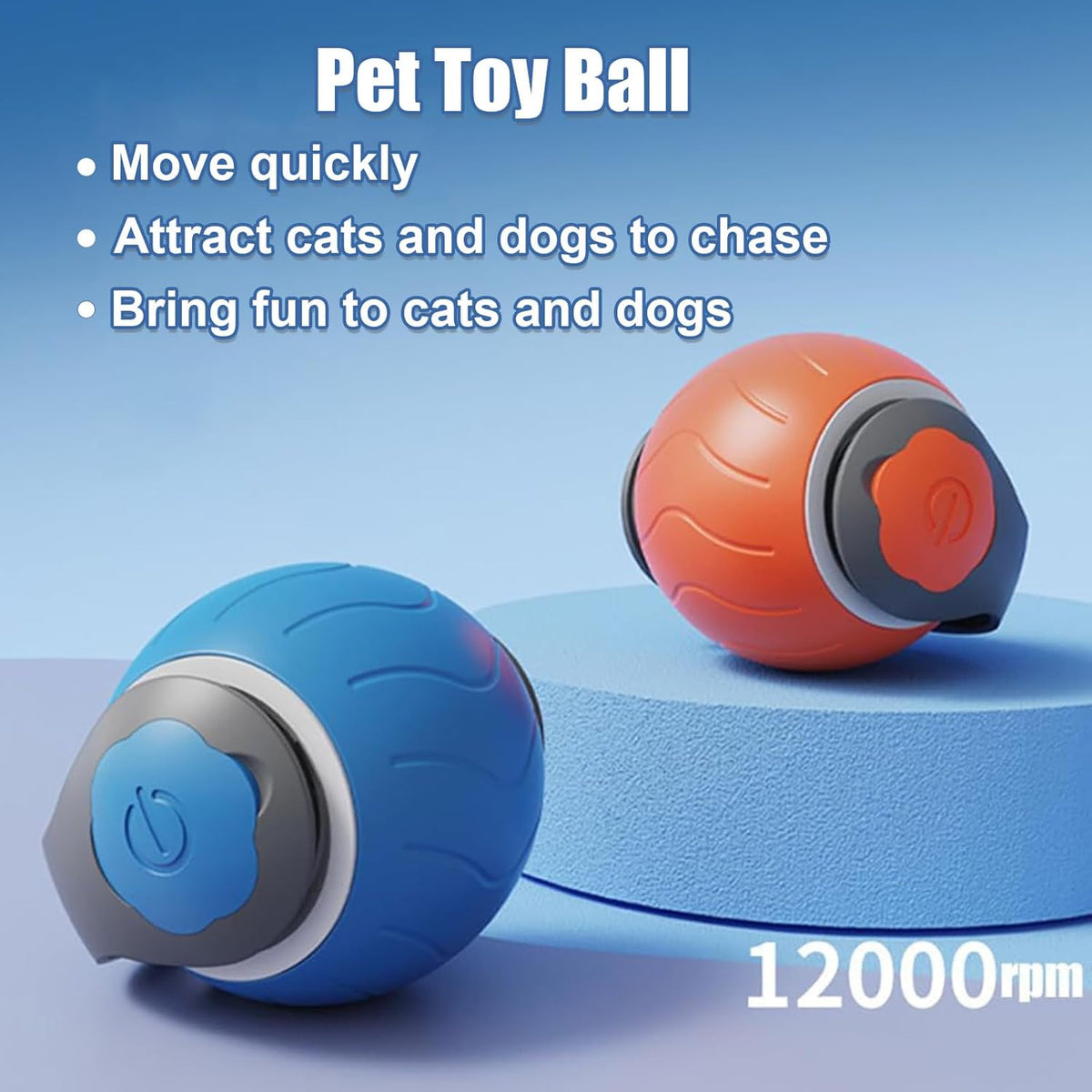 Speedy Tail Cat Toy,Interactive Cat Toy For Indoor Cats,Cat Ball Toy,Interactive Cat Toy Ball,Two Speed Adjustment,USB Rechargeable Pets Fashion