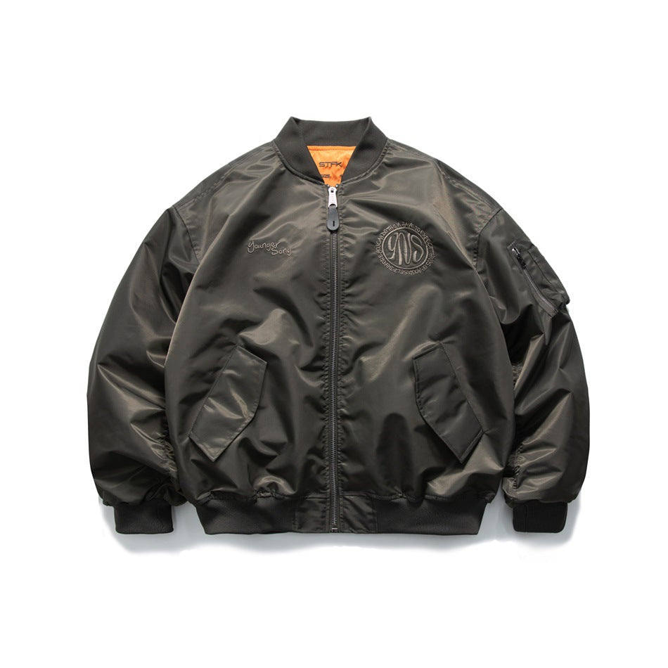 Men's Oversized Hip Hop Bomber Jacket for Spring/Fall Pi-Mart