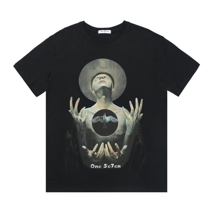 American Streetwear Dark Style T-Shirt with Print Pi-Mart