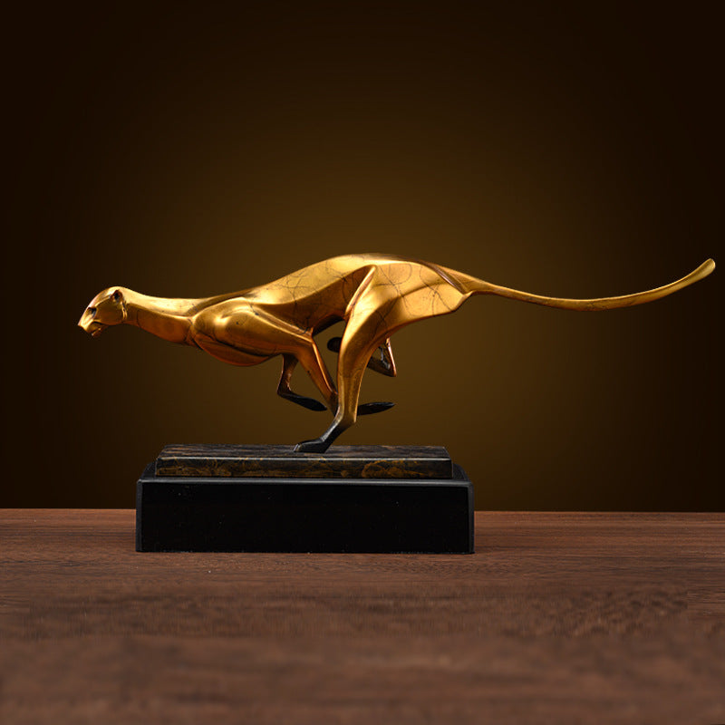 Landscape Sculpture Copper Crafts Leopard Ornaments PearlNestDecor.com