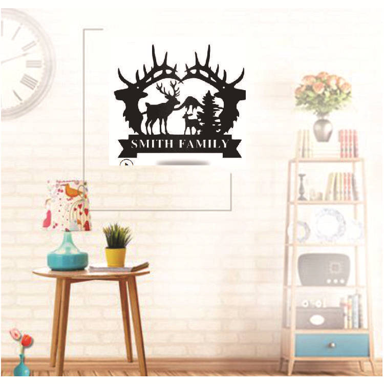 Metal Iron Wall Decor Deer Art Craft PearlNestDecor.com