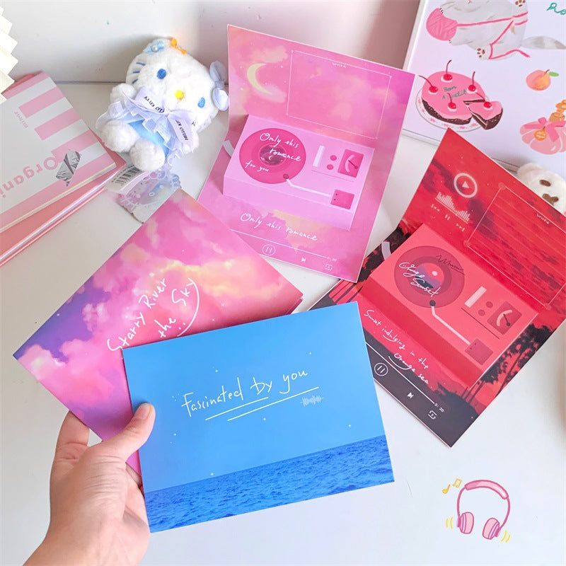 Phonograph Birthday Gift Creative Stereoscopic Greeting Cards CJD