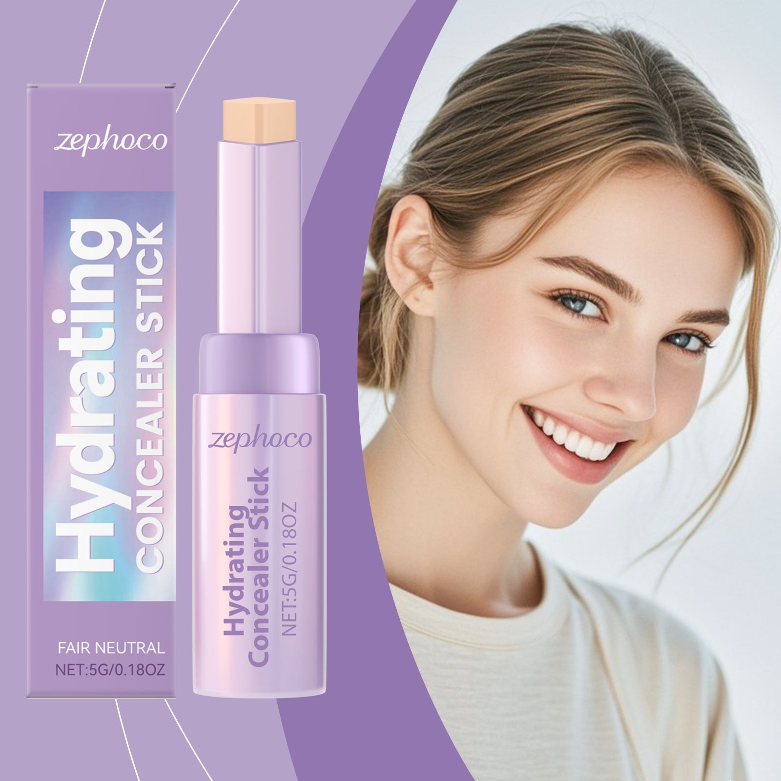 Contour And Concealer Stick Ivory White Tri Light Beauty