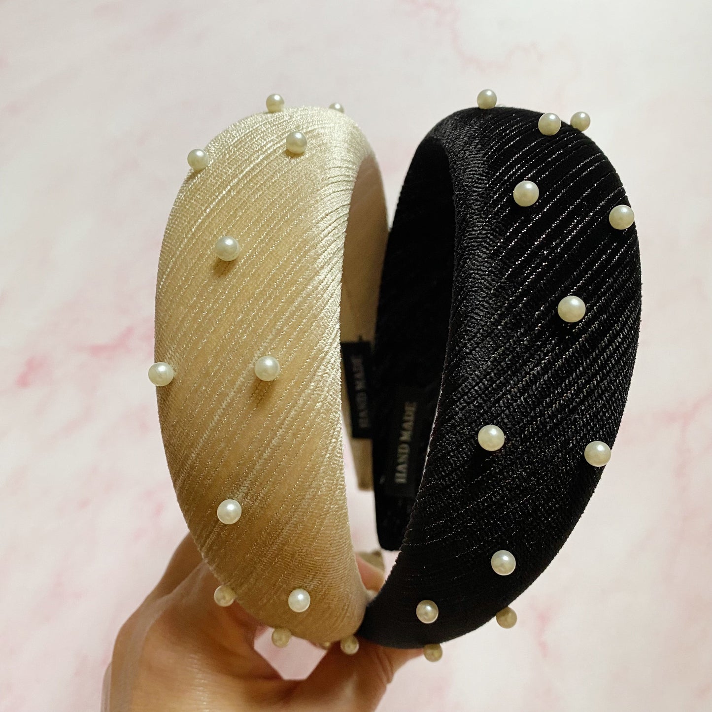 Silky Velvet Pearl Headband LadyShow.Store