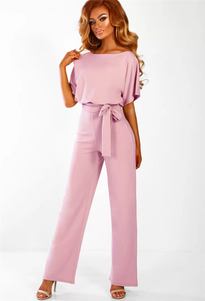 Body E Pagliaccetti Donne Della Tuta Manica Corta Tutina Clubwear Dritto Gamba Della Tuta delle Donne Con La Cinghia Della Tuta Body E Pagliaccetti LadyShow.Store