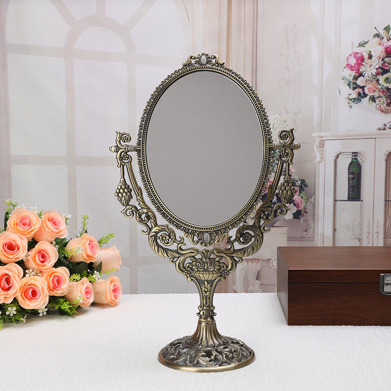 Rustic Double-Sided Makeup Mirror for Desktop Use LadyShow.Store