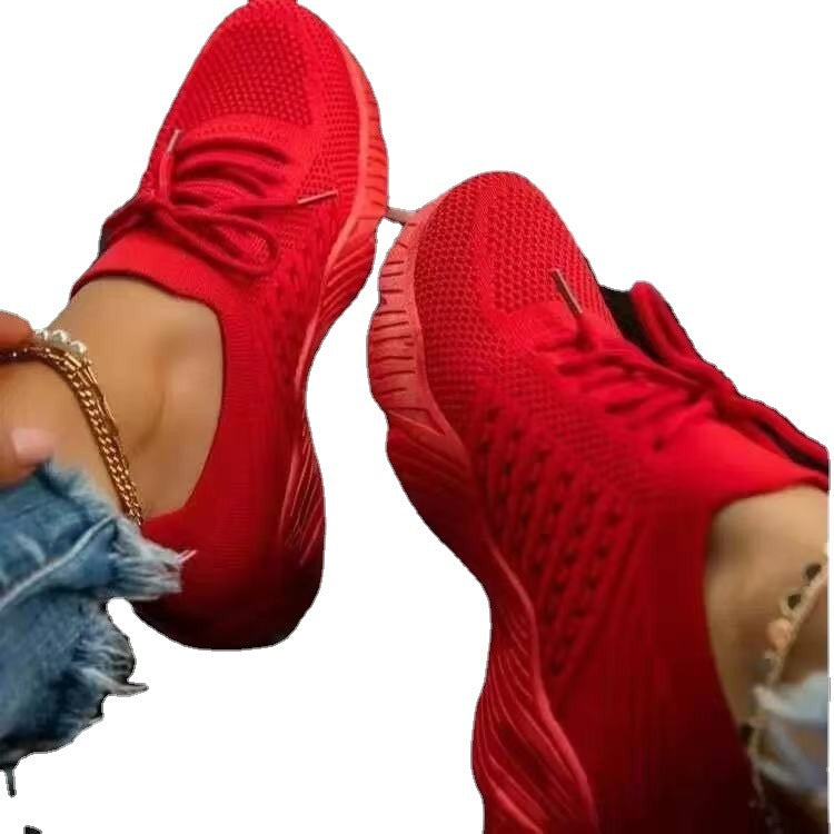 Flying Woven Sports Women's Mesh Breathable Casual Women's Shoes LadyShow.Store