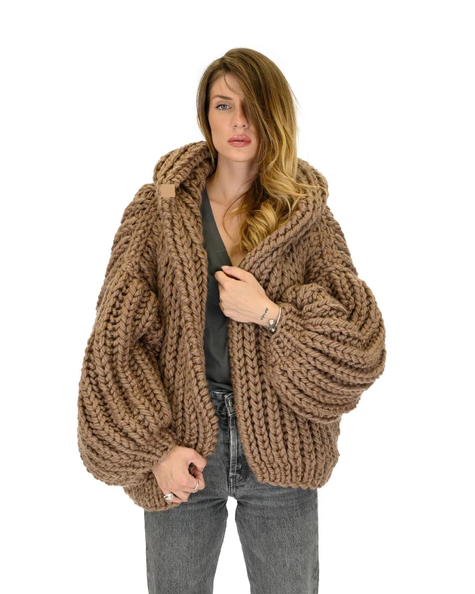 Women's Loose And Lazy Style Hooded Cardigan Sweater Best YouTube Store