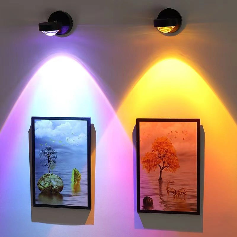 Rechargeable Sunset Red Wall Lamp Bedroom Bedside Installation-free Sunset Lamp PearlNestDecor.com
