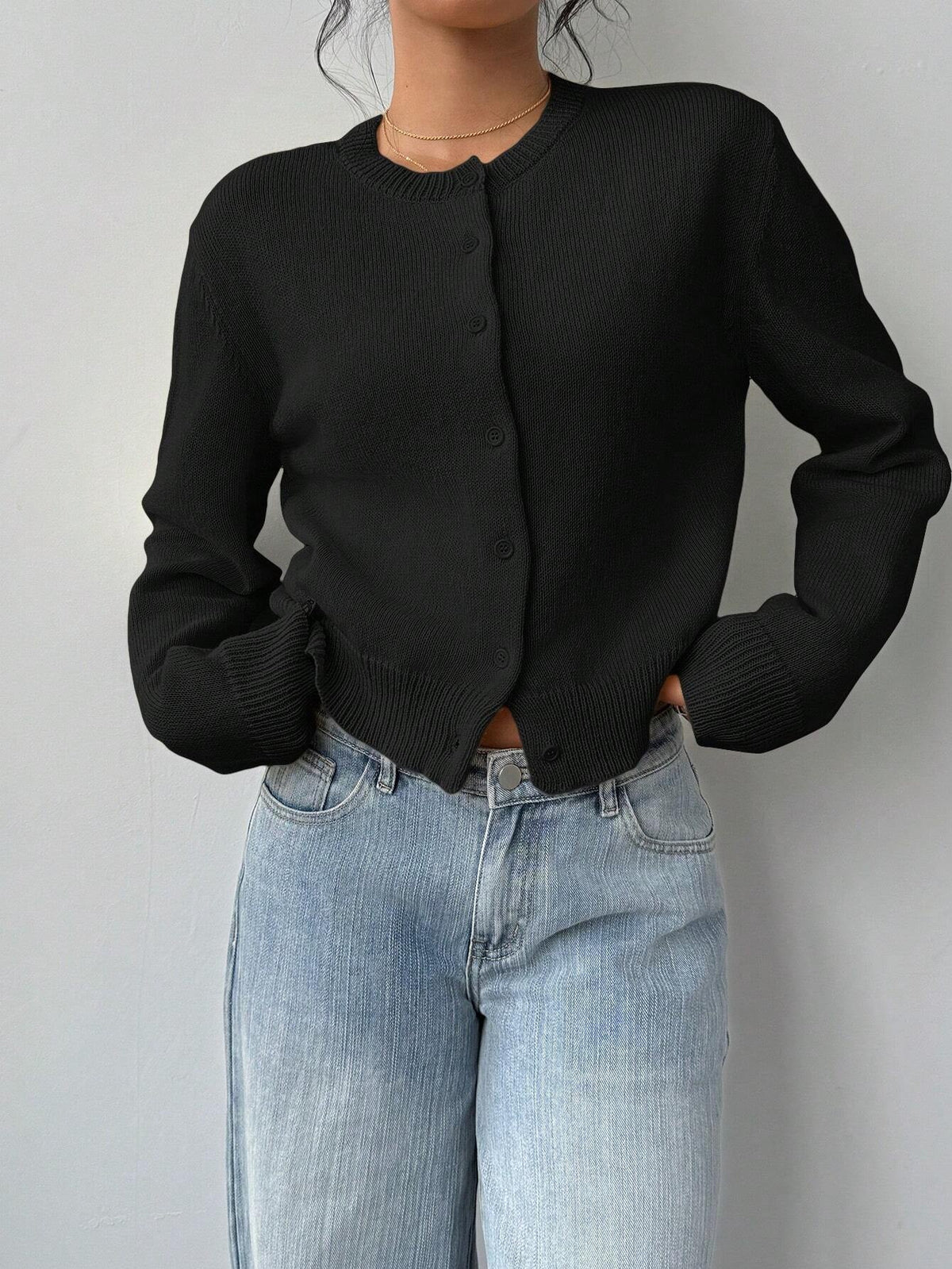 Chic Long Sleeved Knitted Cardigan Fashion Slim Solid Color Short Sweater For Women Clothing NorixaFashion.com