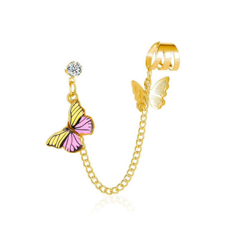 Fantasy Single Colorful Butterfly Earring