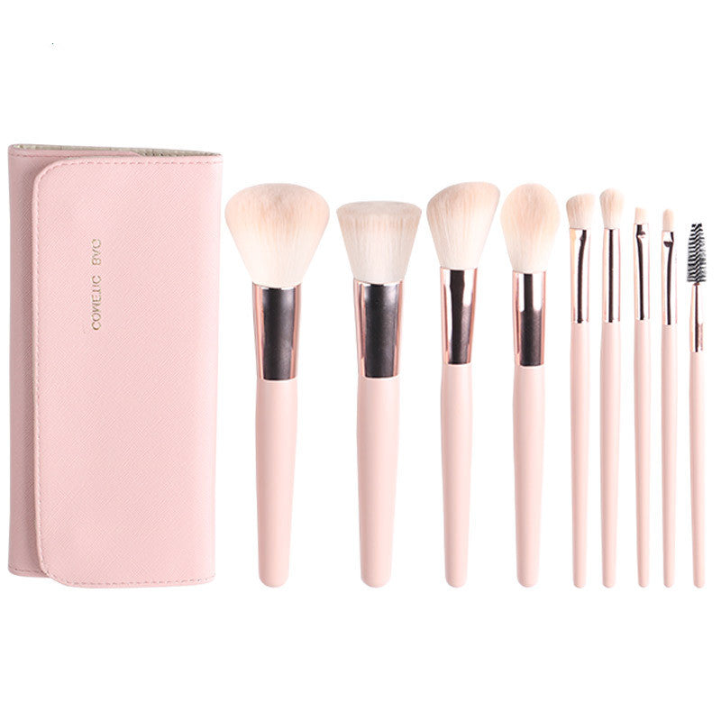 Makeup Brush Set with Wooden Handle and Brush Bag LadyShow.Store
