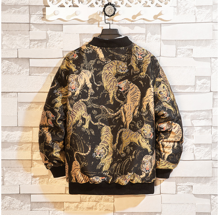 Men's Dragon Embroidered Jacket - Chinese Style Baseball Pi-Mart