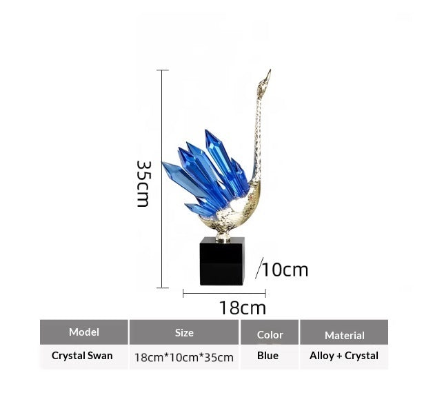 Affordable Luxury Crystal Swan High-End Home Decor For Foyer PearlNestDecor.com