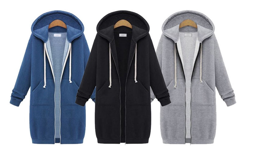 Hooded Long-sleeved Winter Sweater Women's Jacket In A Long Thick Shirt LadyShow.Store