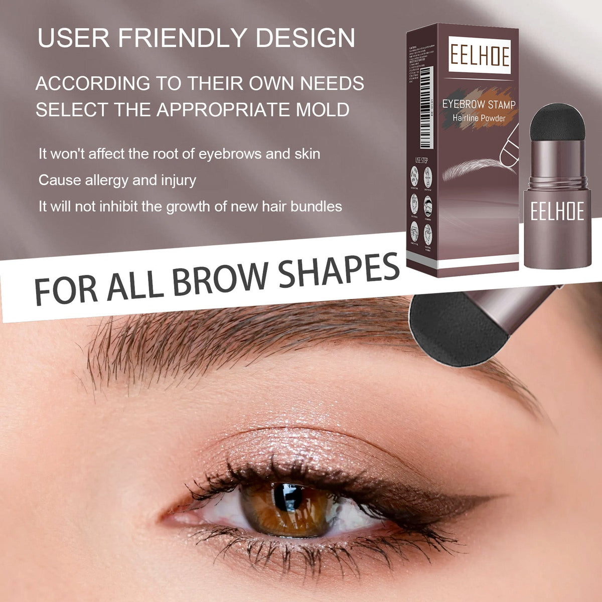 Eyebrow Print Powder 2g Medium Brown Set 1Box Tri Light Beauty