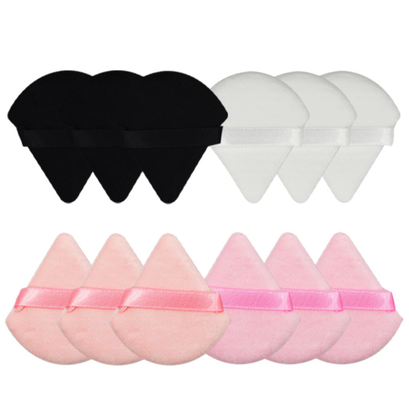 Triangular Fan-shaped Ribbon Dry Powder Puff Short Hair Material