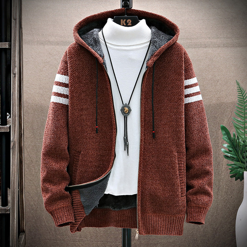 Hooded Cardigan Men's Plus Velvet Thickening Size Clothing Best YouTube Store