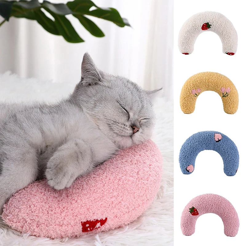 Little Pillow For Cats Fashion Neck Protector Deep Sleep Puppy U-Shaped Pillow Pets Pillow Kitten Headrest Dog Sleeping Pillow Pet Products Pets Fashion