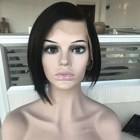 Wig Headgear Bob Wigs Real Hair Semi-woven Short Straight Hair LuxuryLifeWay Online Store