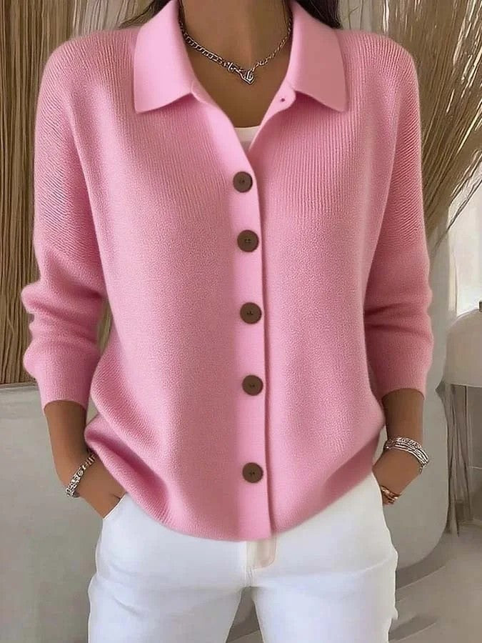 Button-knitted Lapel Sweater Cardigan Coat For Women LadyShow.Store
