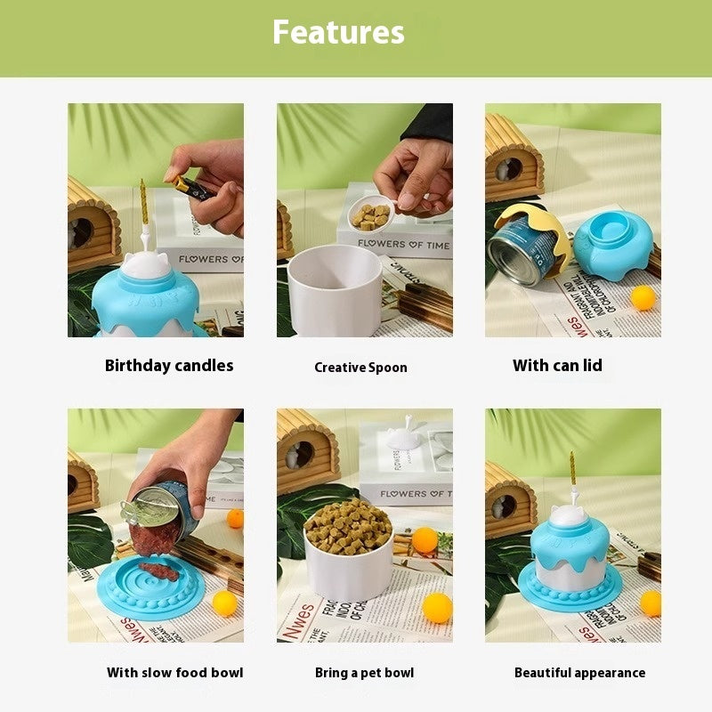 Multifunctional Cake Shape Cat Toy Creative Pet Feeding Bowl Pets Fashion