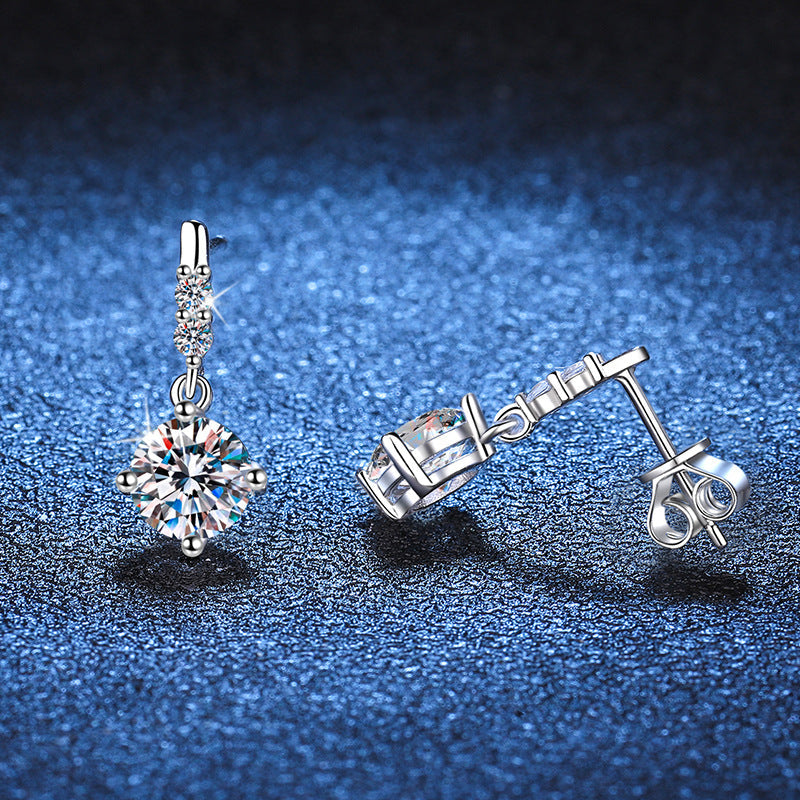 S925 Silver Moissanite Stud Earrings LadyShow.Store