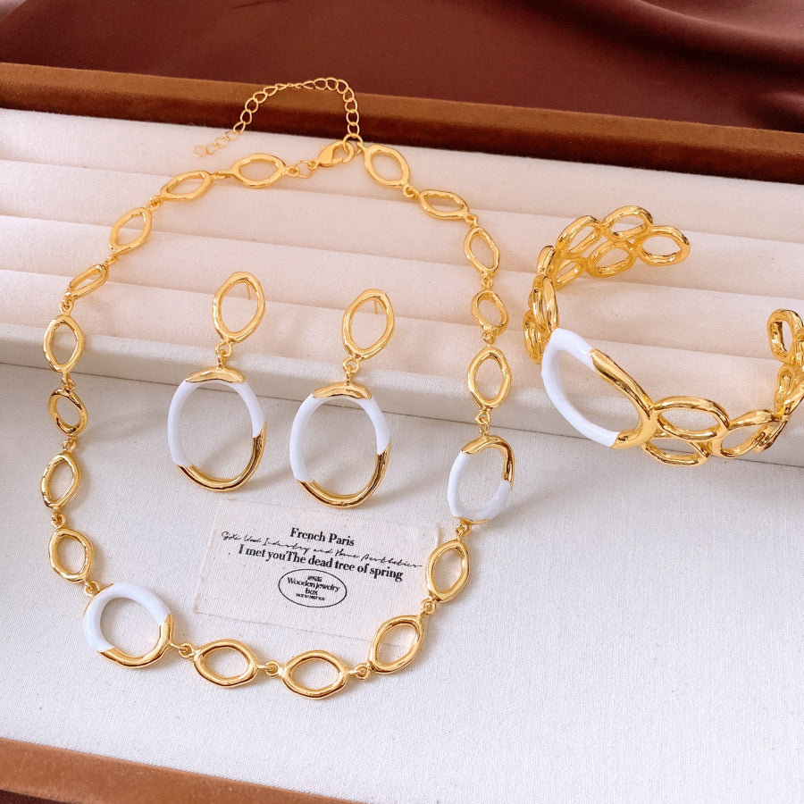 Hollow Bracelet Necklace And Earrings Suite LadyShow.Store