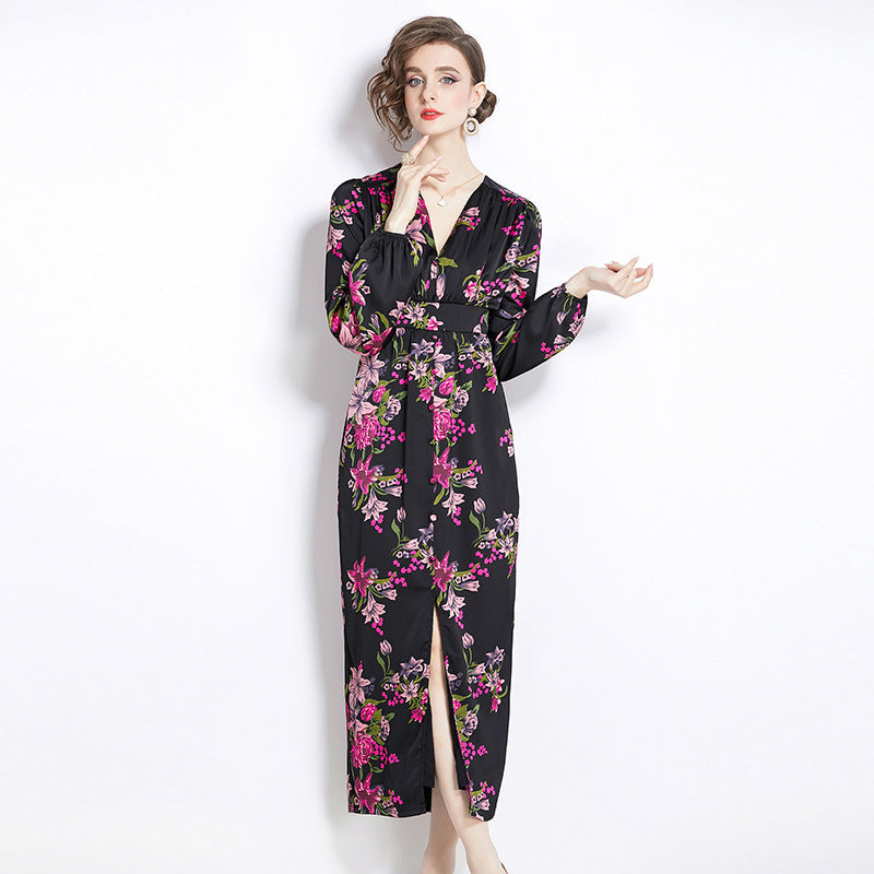 Romantic Print Dress Spring Women NorixaFashion.com