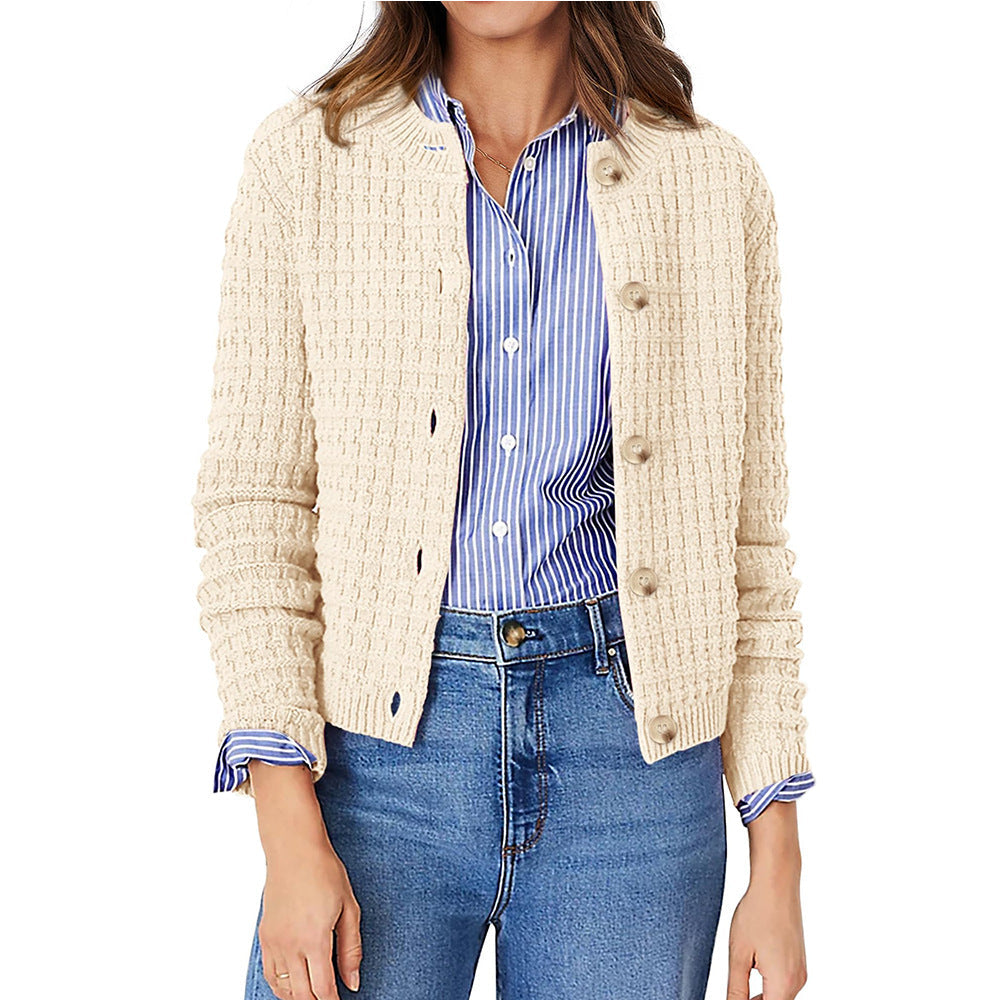 Women's Solid Color Commute Knitted Cardigan Casual Sweater Coat LuxuryLifeWay Online Store