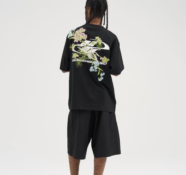 Floral Embroidered Short-Sleeved T-Shirt Pi-Mart