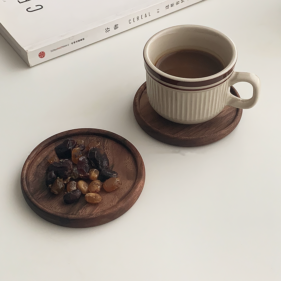 Unpainted Japanese Walnut Insulated Wooden Coaster Pi-Mart
