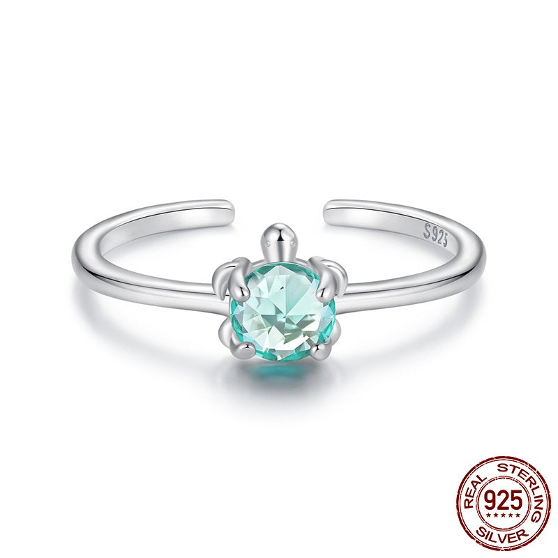 S925 Sterling Silver Turtle Ear Stud And Ring LadyShow.Store