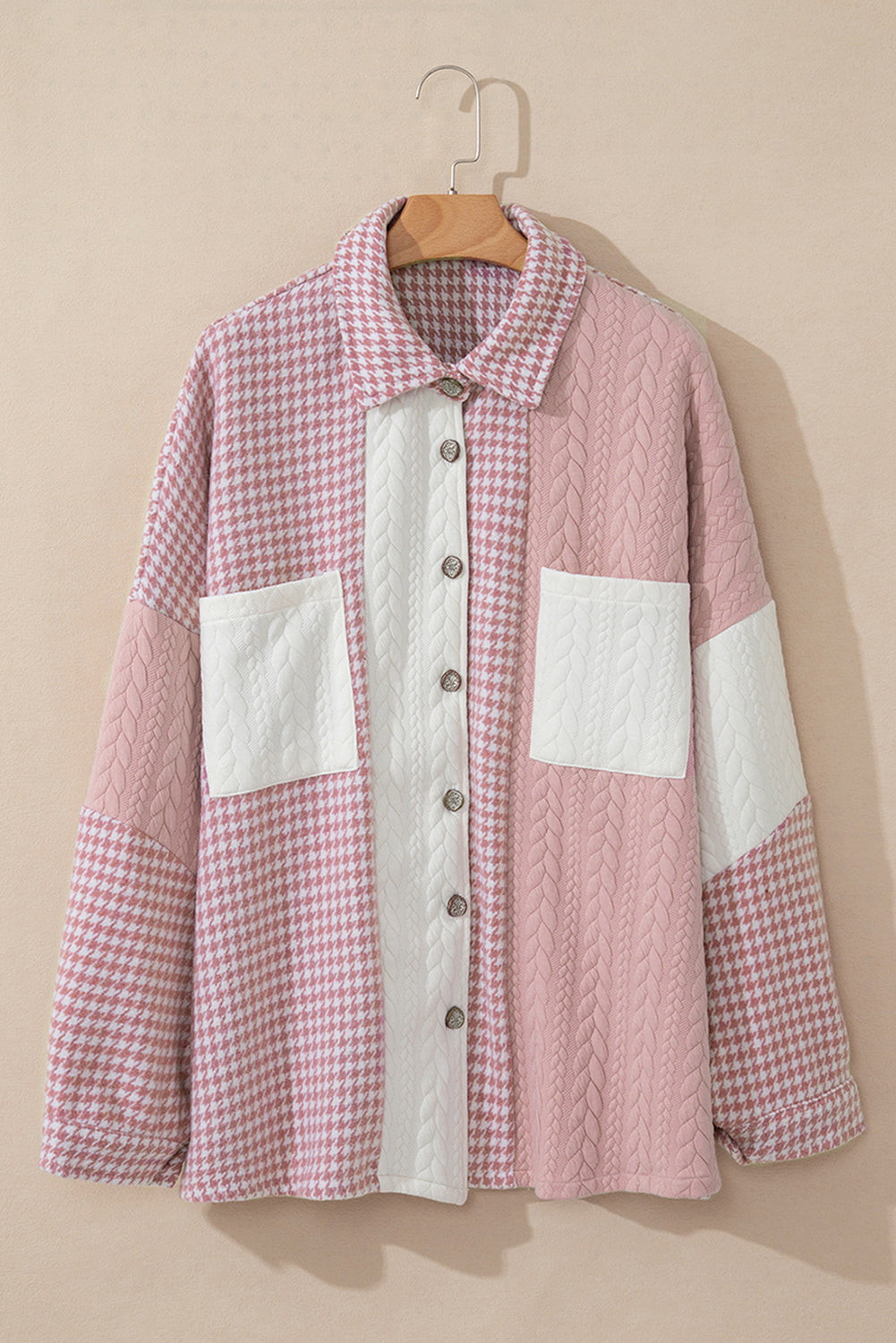 Luna Houndstooth Loose Shacket LuxuryLifeWay Online Store
