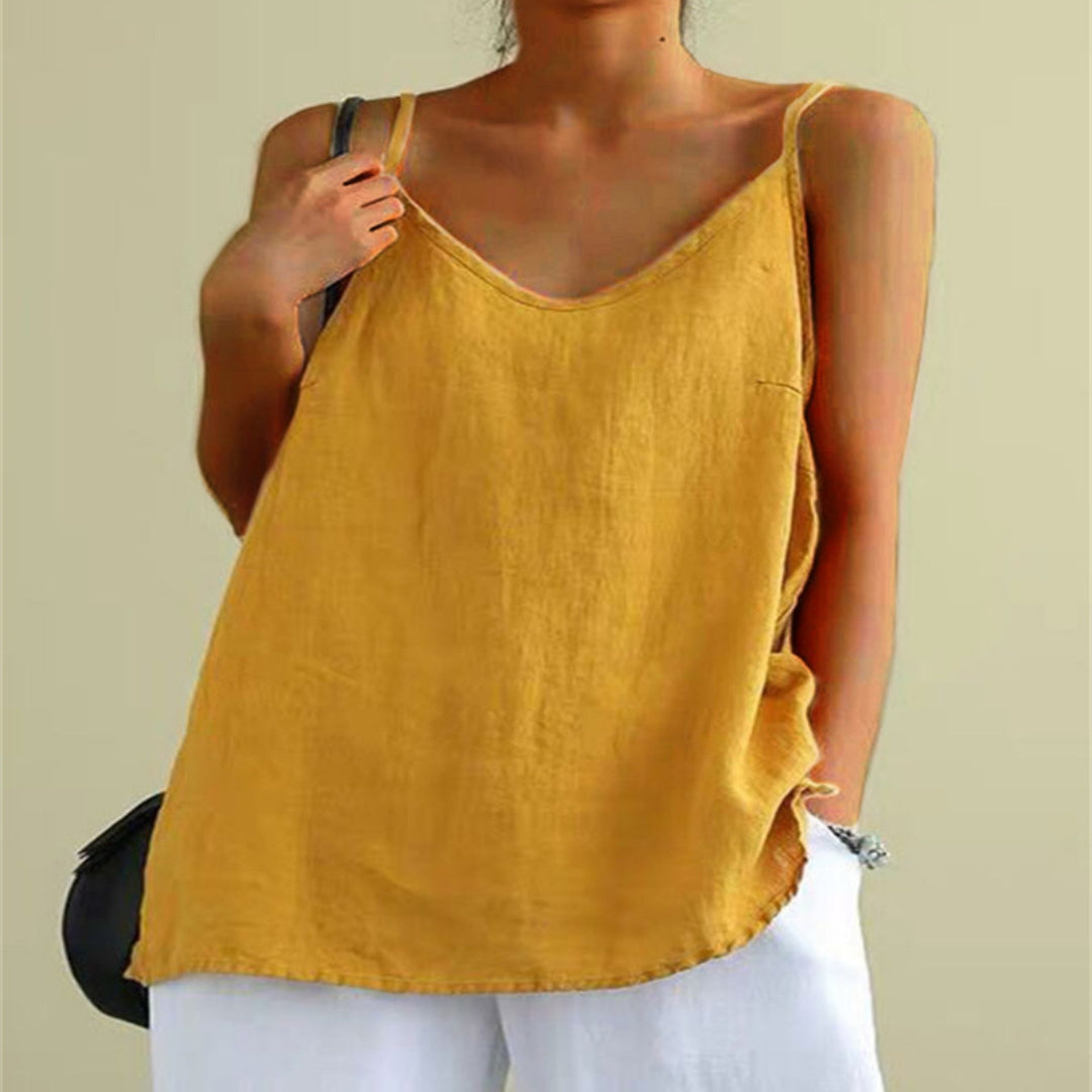 Cotton Linen Sleeveless Vest Women's Summer New Loose Cotton Linen Inner Match Sleeveless Versatile Bottoming Top NorixaFashion.com
