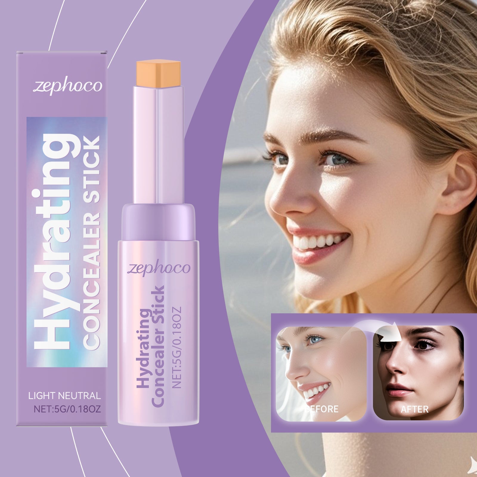 Contouring And Concealer Stick Natural Shade Tri Light Beauty