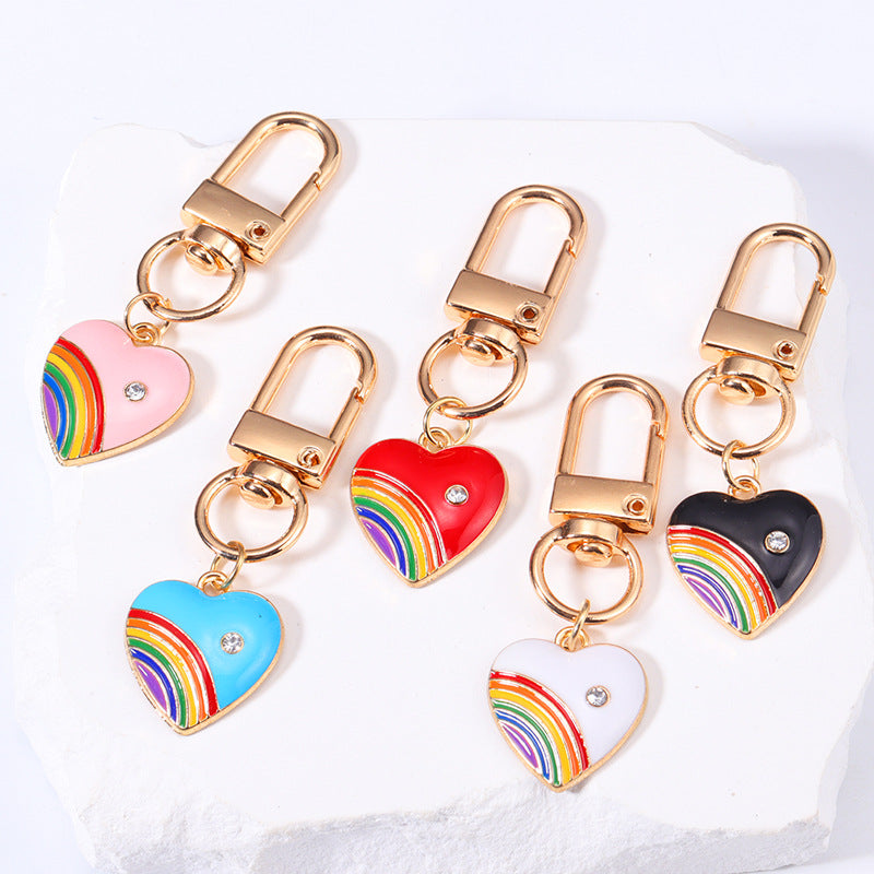 Rainbow Love Metal Keychains Handbag Ornaments LadyShow.Store