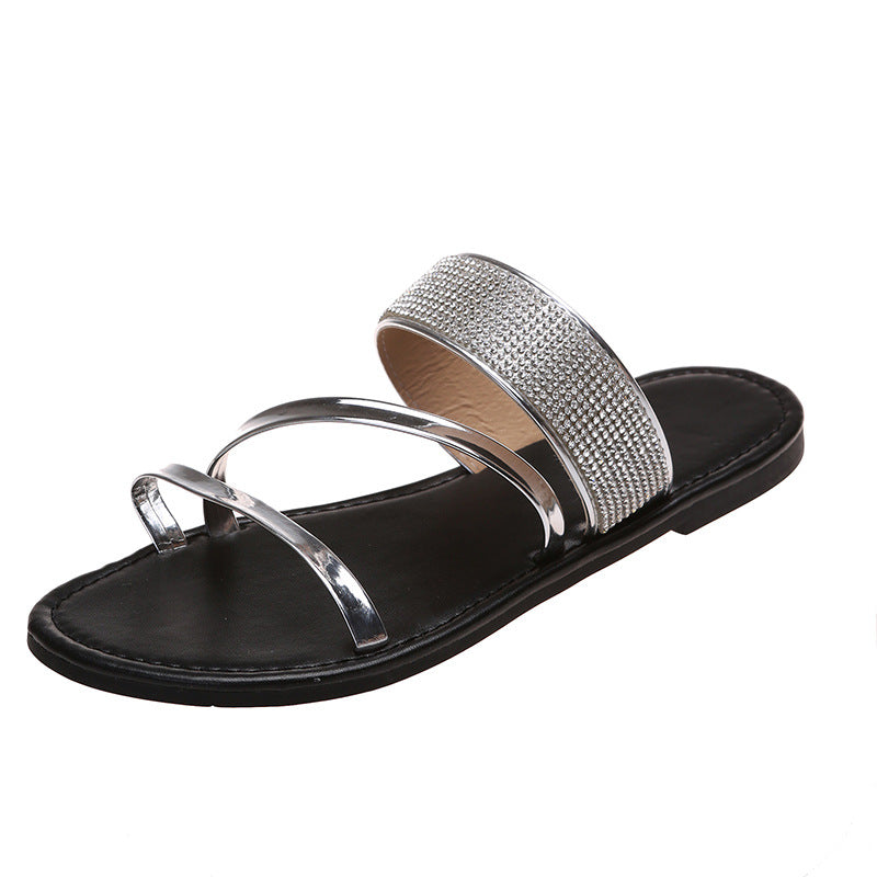 One Word Cool Women's Fashion Rhinestone Outdoor Breathable Casual Sandals LadyShow.Store
