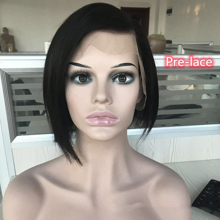 Wig Headgear Bob Wigs Real Hair Semi-woven Short Straight Hair LuxuryLifeWay Online Store
