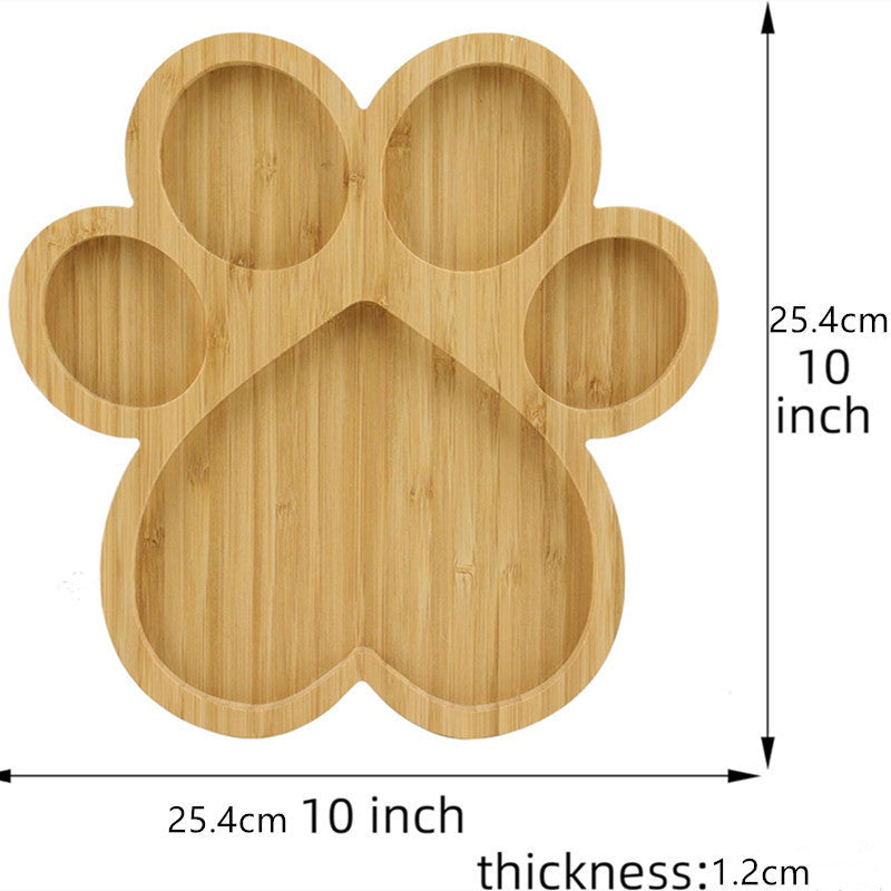 Dog-paw-shaped Bone Wooden Or Bamboo Irregular Dinner Plate Pets Fashion