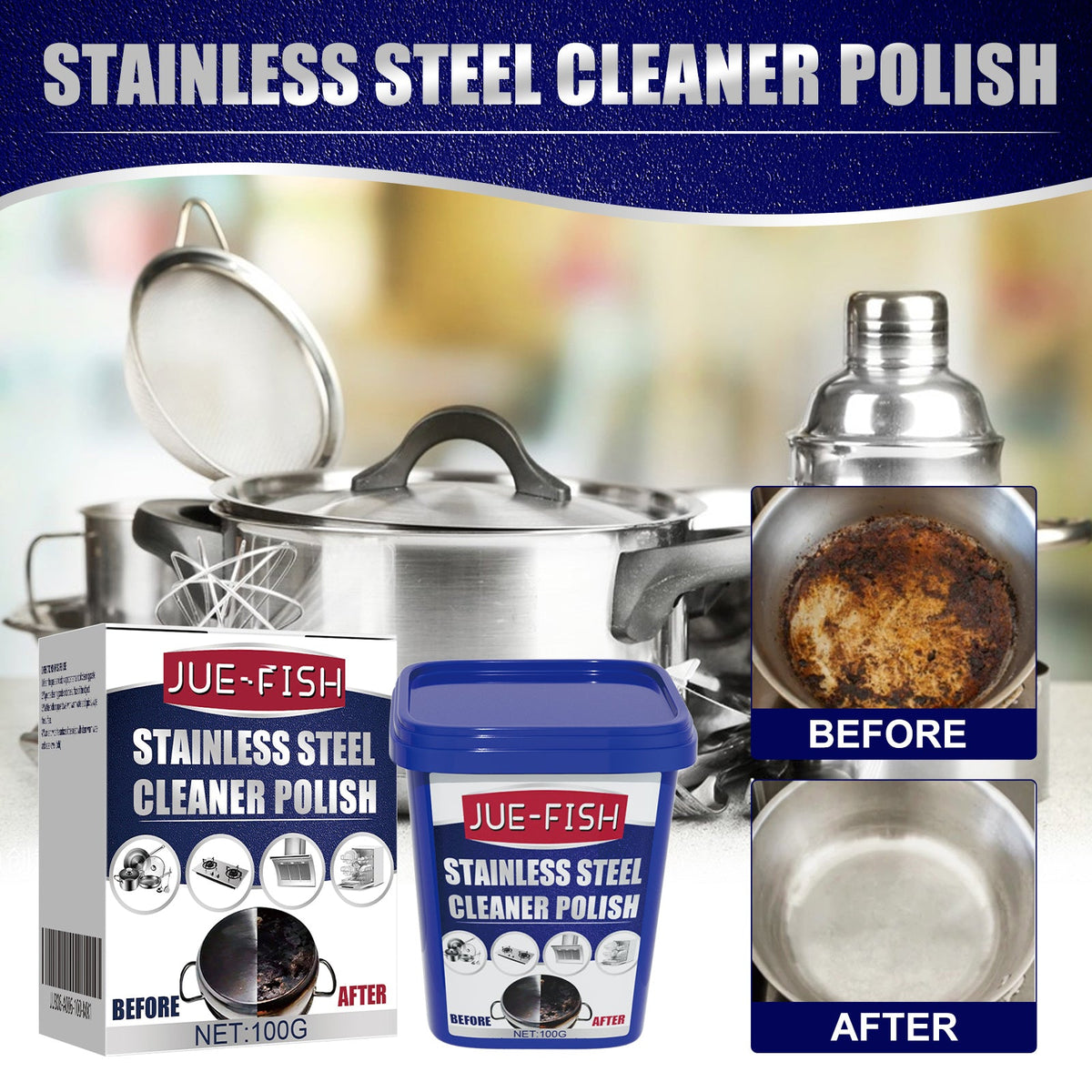 Stainless Steel Cleaning Paste Tri Light Beauty