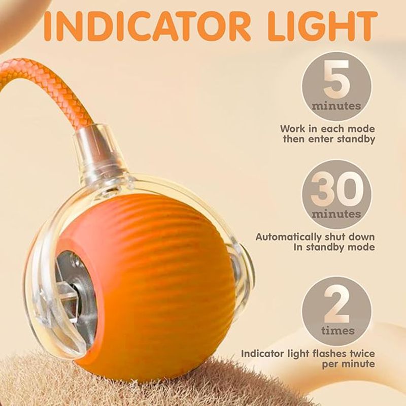 Cat Interactive Ball Toys Automatic Rolling Ball For Kitten Rechargeable Smart Pet Electric Toys With Teaser Sensor Cat Ball Toy LadyShow.Store