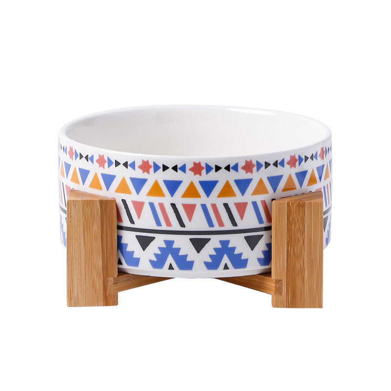 Large Capacity High Stand Ceramic Pet Bowl Pets Fashion