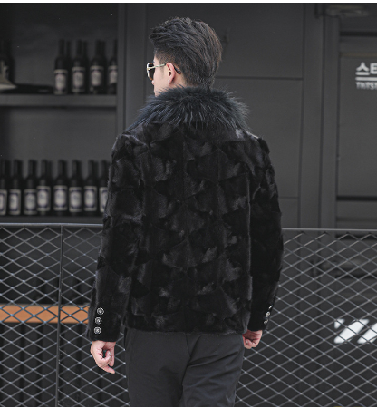 Men's Faux Fur Coat, Trendy Mid-Length Fashion Jacket Pi-Mart