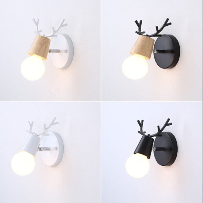 Nordic Modern Antlers Wall Lamp Creative Macaron Aisle Corridor PearlNestDecor.com