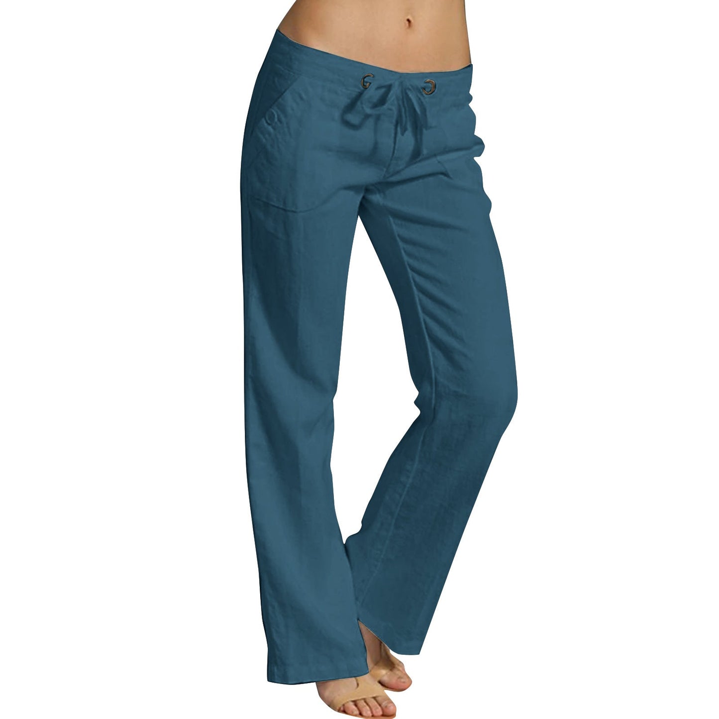 European And American-style Solid-color Womens Loose Casual Pants Womens Trousers NorixaFashion.com