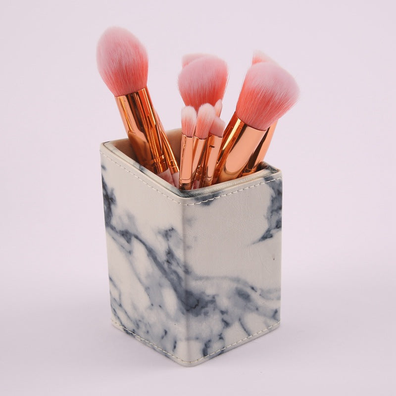 10-Piece Marble Pattern Makeup Brush Set LadyShow.Store